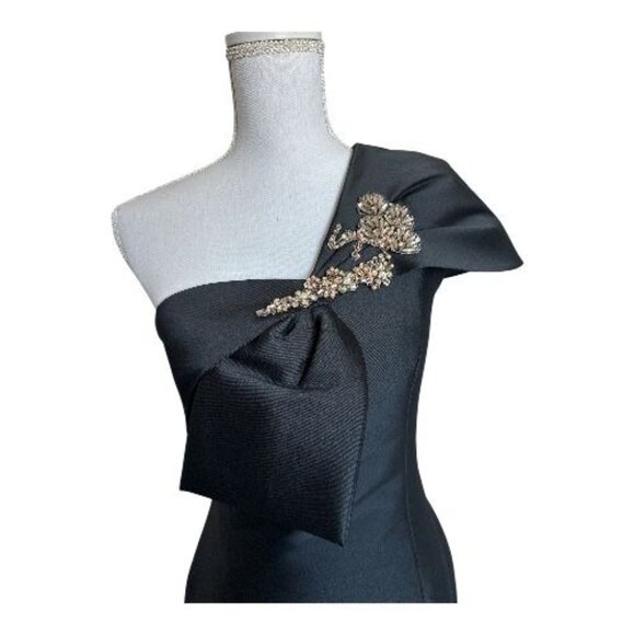 SACHIN & BABI Ines Column Gown Dress Size 4 Black Maxi Floor Length - Picture 4 of 10